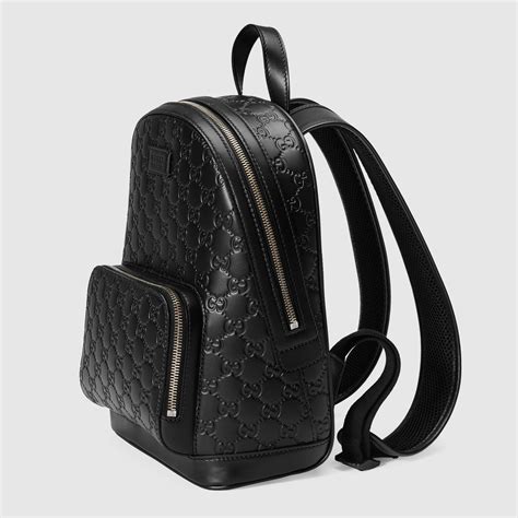 gucci signature leather backpack black